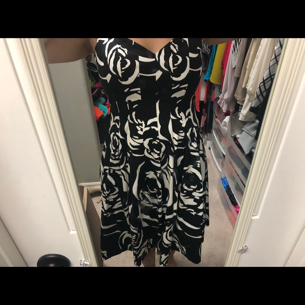 Black and white midi dress